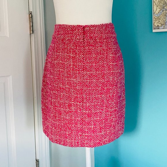 Banana Republic Pink/White Wool Blend A-line Skirt with POCKETS (size 8) - Picture 5 of 10
